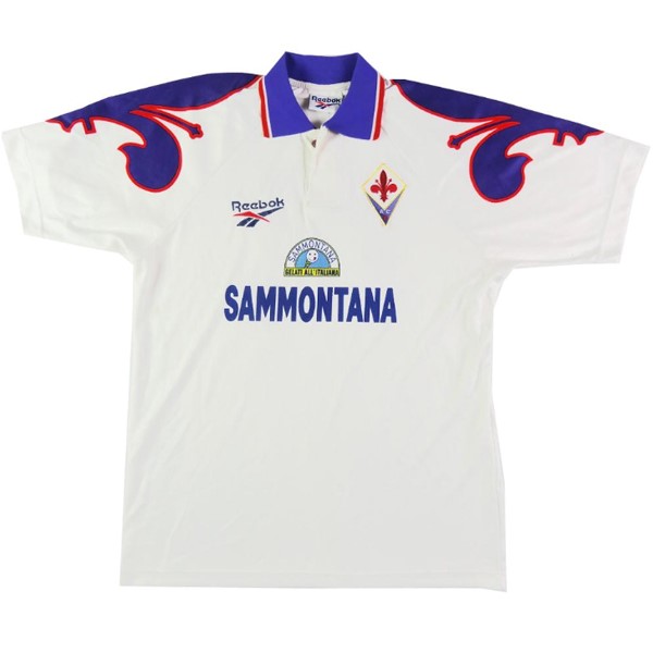 Tailandia Camiseta Fiorentina Segunda Equipación Retro 1995 1996 Blanco